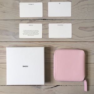 NIB Baggu Genuine Leather Pale Pink Wallet